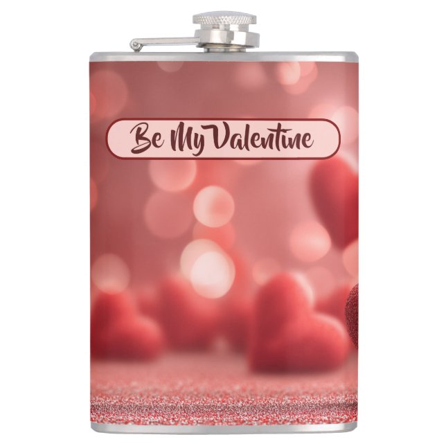 Love-Filled Be My Valentine Vinyl Wrapped Flask Fickplunta (Framsidan)