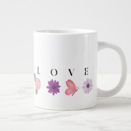LOVE Floral Butterfly Mug – Romantic Gift for Her Jumbo Mugg