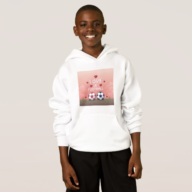 Love & Football - Arte Pixelado T Shirt (Hel framsida)