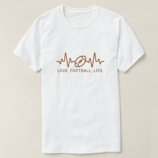 Love Football Life Heartbeat T-shirt
