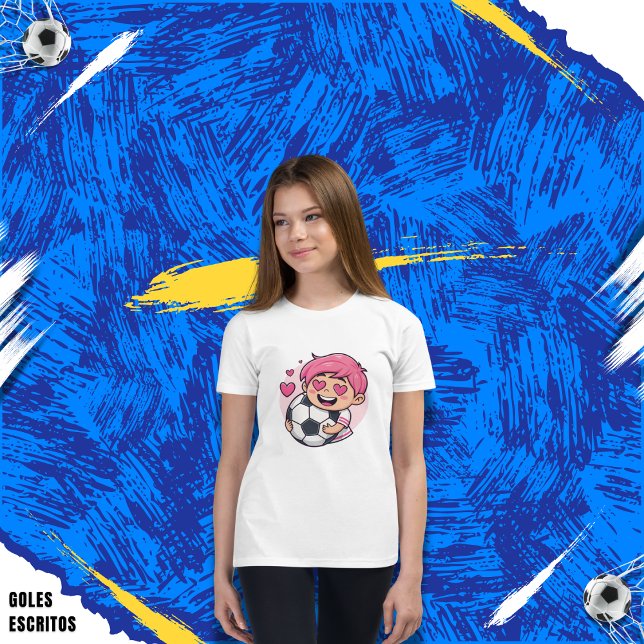 Love for soccer kawaii anime design t shirt (Skapare uppladdad)