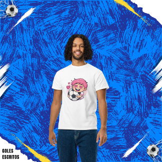 Love for soccer kawaii anime design t shirt