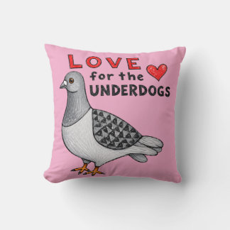 Love for the Underdogs – Rosa Kissen mit Taube Kudde