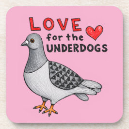 Love for the Underdogs – Rosa Untersetzer Taube Underlägg
