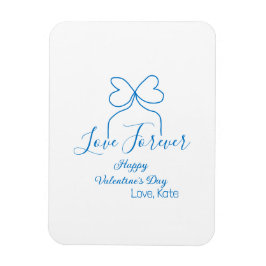 Love Forever blue bow happy Valentine's day name d Magnet
