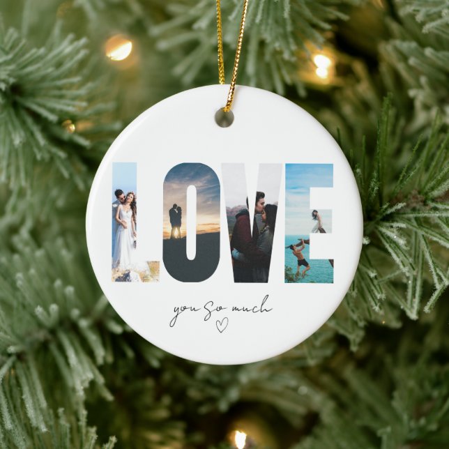 LOVE Foto Collage Jul Julgransprydnad Keramik (Träd)