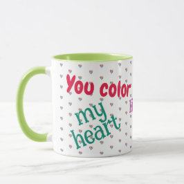 Love, Friendship, Rainbow Hearts, Colorful Mug Mugg