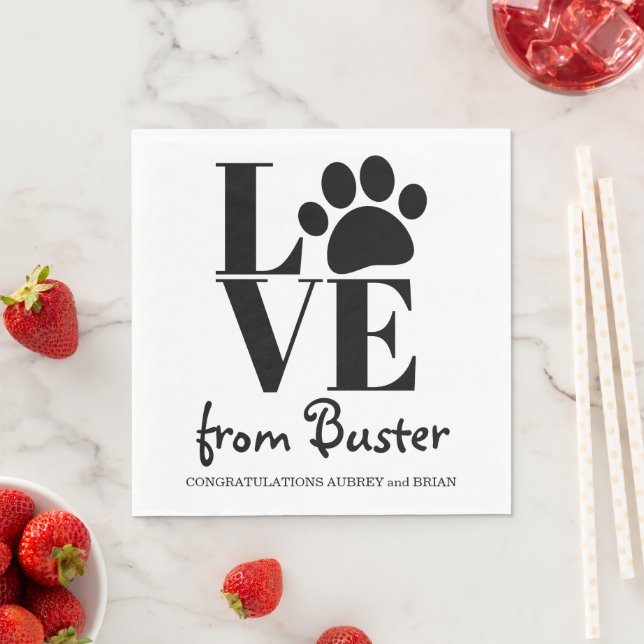 Love from your Dog Wedding Pappersservett (Insitu)