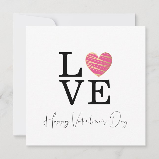 Love Fuchsia Heart Happy Valentine's Day Script (Framsida)