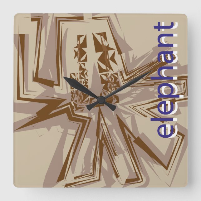 LOVE GEOMESKY ANIMALS elephant BY MASANSER Fyrkantig Klocka (Framsida)