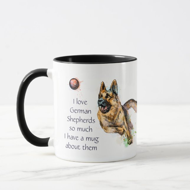 Love German Shepherd Dog So Much Fun Quote Saying  Mugg (Vänster)