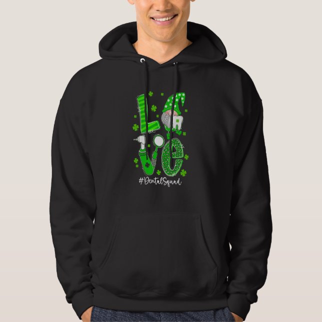 LOVE Gnome Dental Squad St Patrick's Day Matching Hoodie (Framsida)