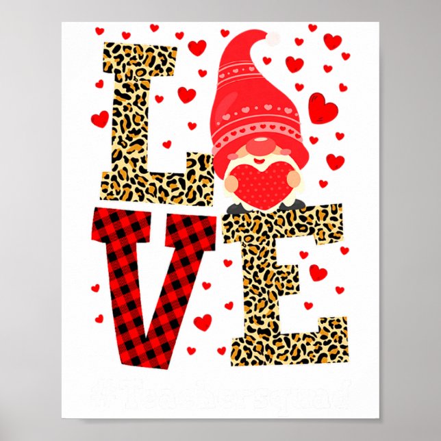 Love Gnome Teacher Squad Valentines Day Teacher St Poster (Framsidan)