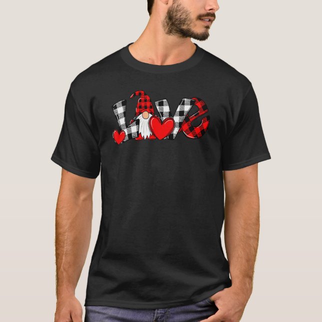 Love Gnome Valentines Day Gnomes Heart Valentine B T Shirt (Framsida)