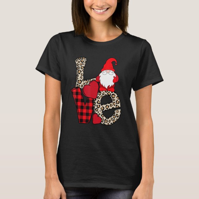 Love Gnome Valentines Day  Love Valentine Gnomes H T Shirt (Framsida)