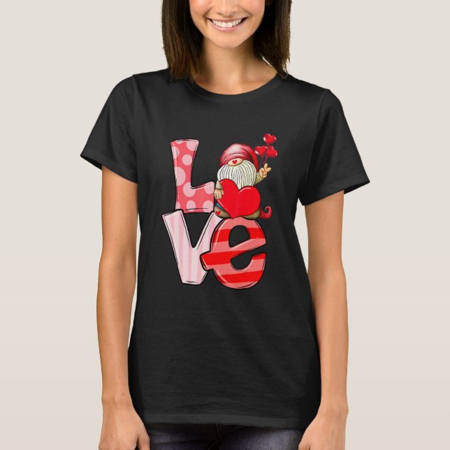 Love Gnome Valentines Day Love Valentine Pajamas G T Shirt (Framsida)