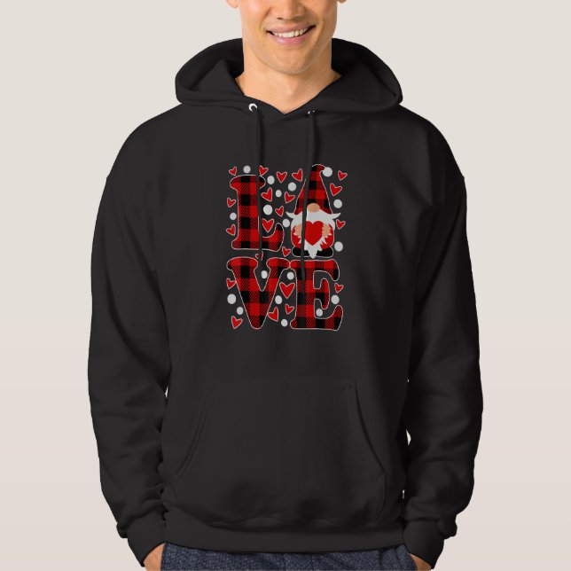 Love Gnome Valentines Day - Valentine Gnomes Heart Hoodie (Framsida)
