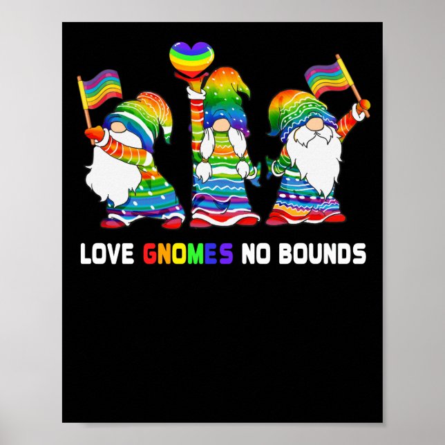 Love Gnomes No Bounds LGBT Community Gay Pride Poster (Framsidan)