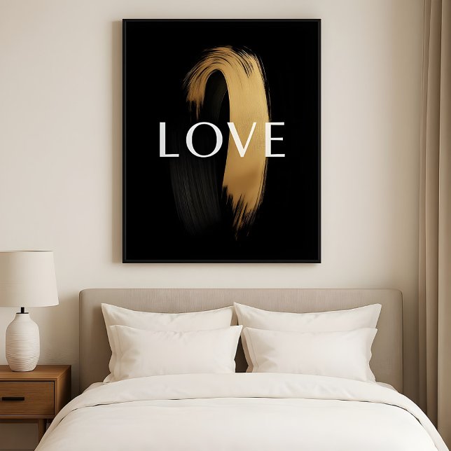 LOVE Gold Brushstroke – Modern Minimalist Art Poster (Skapare uppladdad)