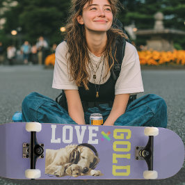 LOVE × GOLDEN RETRIEVER - Custom スケートボード Mini Skateboard Bräda 18,5 Cm