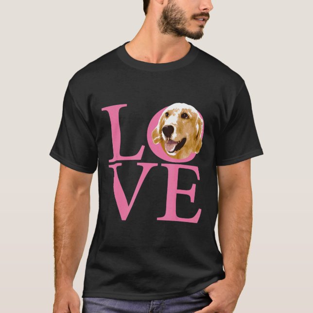 Love Golden Retriever  T Shirt (Framsida)