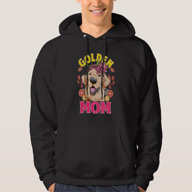 Love Golden Retrievers Golden Mom Hoodie (Framsida)