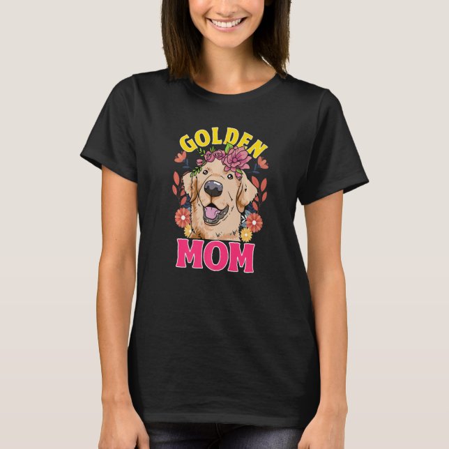 Love Golden Retrievers Golden Mom   T Shirt (Framsida)