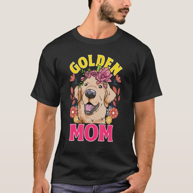 Love Golden Retrievers Golden Mom T Shirt (Framsida)