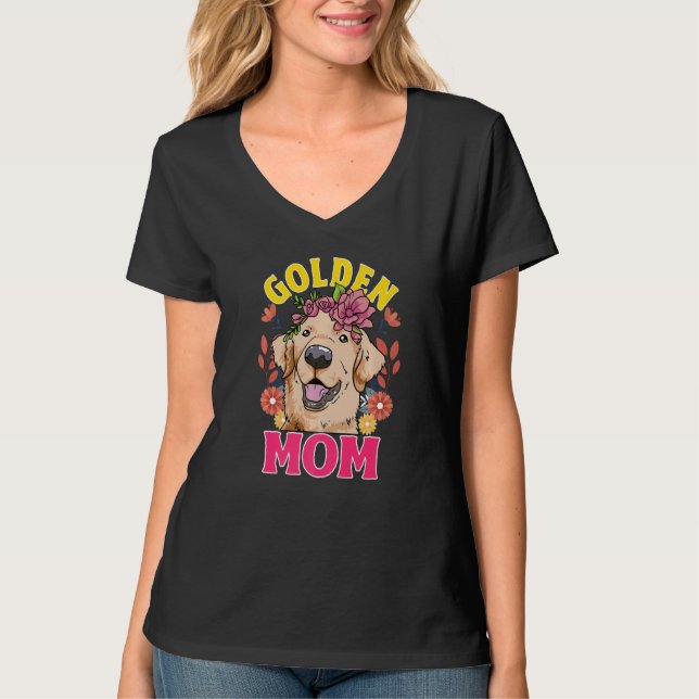 Love Golden Retrievers Golden Mom   T Shirt (Framsida)