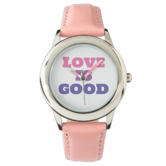 Love Good Pink Butterfly Watch Armbandsur