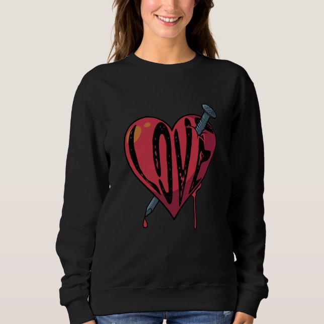 Love Goth Heart Scene Emo Break Up Sad Heartbroken T Shirt (Framsida)