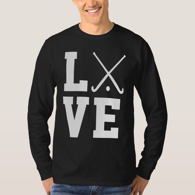 Love Graphic Hockey Player Field Hockey Hockey Sti T Shirt (Framsida)