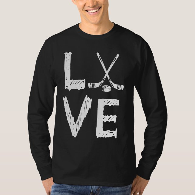 Love Graphic Hockey Player Field Hockey Hockey Sti T Shirt (Framsida)