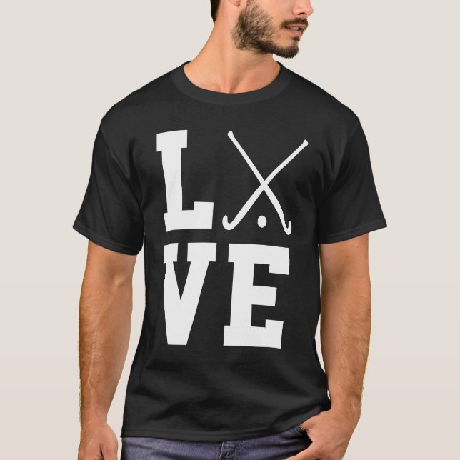 Love Graphic Hockey Player Field Hockey Hockey Sti T Shirt (Framsida)