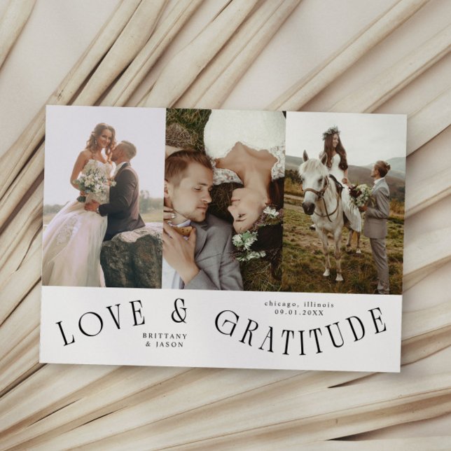 Love & Gratitude White Multi Wedding Photo Tack Kort (Skapare uppladdad)