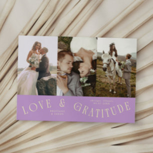 Love & Gratitude Wisteria Bröllops Multi Foto  Tack Kort