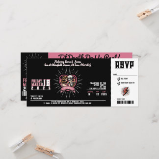 Love Groove Rock and Roll Wedding Invitation Inbjudningar