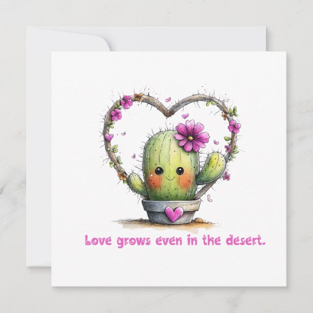 Love Grows Even in the Desert – Greeting Card Inbjudningar (Framsida)