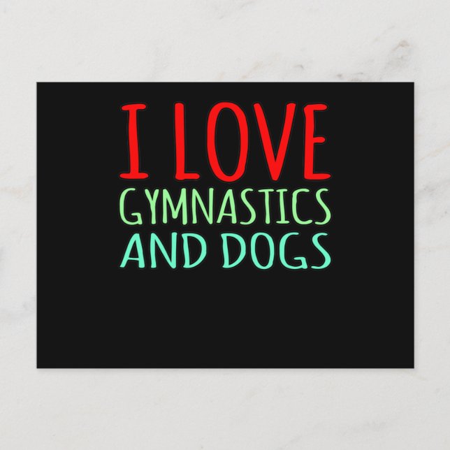 Love Gymnastics And Dogs Gymnast Gymnastic Lover G Vykort (Framsida)