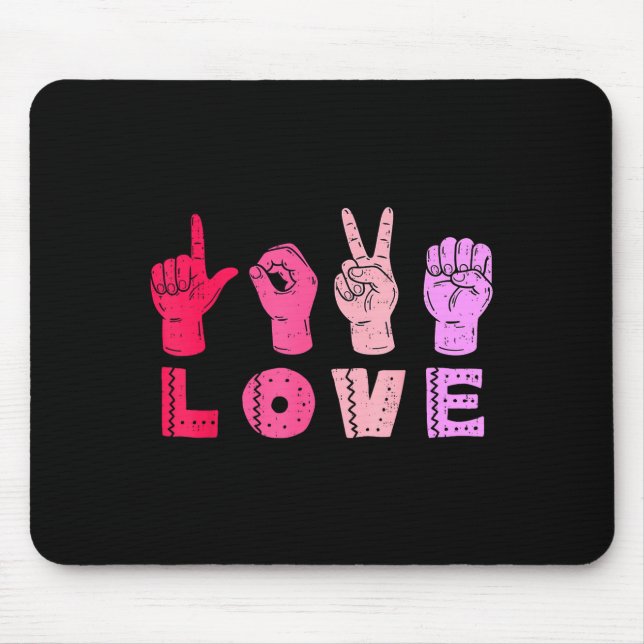 Love Hand Sign Language Asl Valentines Day Men Wom Musmatta (Framsidan)