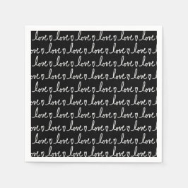 Love Handwritten Words Pattern Paper Napkins Pappersservett
