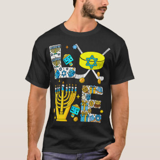 Love Hanukkah Menorah Costume Hockey Lover Player  T Shirt
