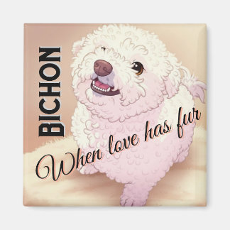 Love has Fur Bichon  Magnet
