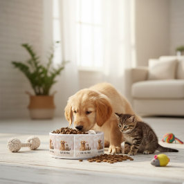 Love Has Paws | Custom Ceramic Pet Bowl with Dog a