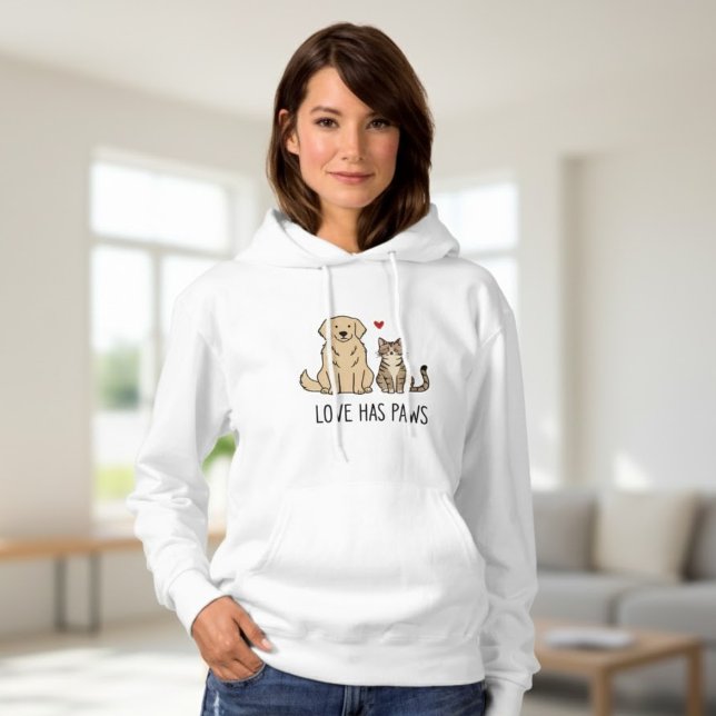 Love Has Paws - Golden Retriever och Katt Vuxen Tr T Shirt (Skapare uppladdad)
