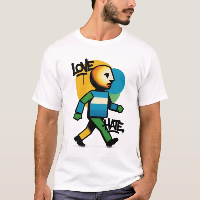 Love Hate Graphic T Shirt (Framsida)