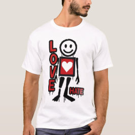 Love Hate Inspirerad Grafik T Shirt