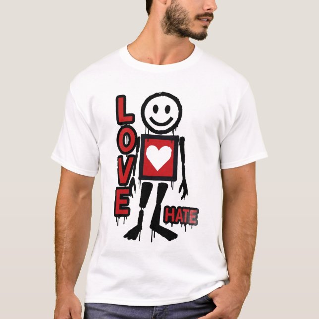 Love Hate Inspirerad Grafik  T Shirt (Framsida)