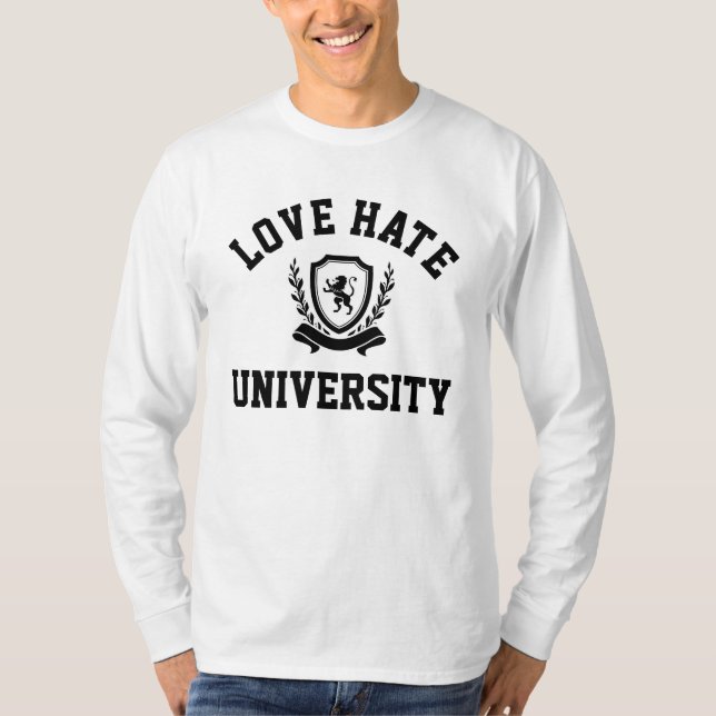 Love/Hate University Raglan T-Shirt (Framsida)