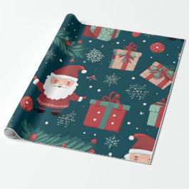 Love Heart Christmas Gnomie Festive Wrapping Paper Presentpapper